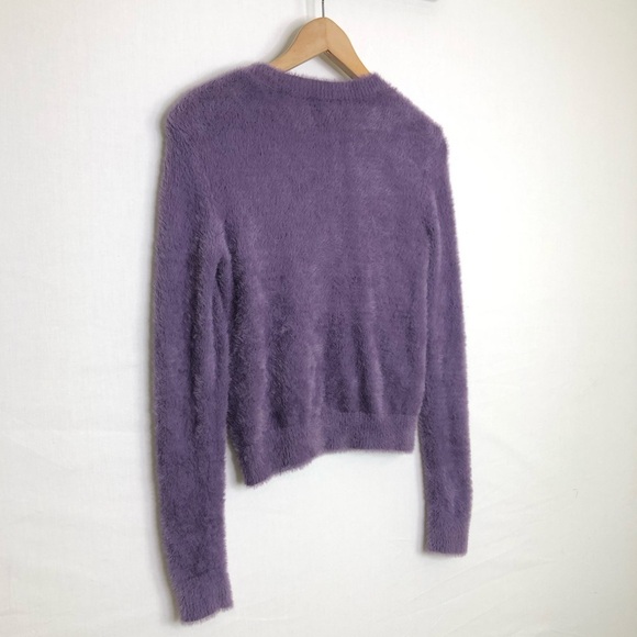 Sunday best purple eyelash crewneck pullover kitten sweater - Picture 9 of 12